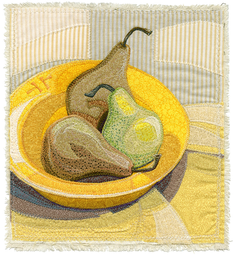 Three Pears In Yellow Bowl